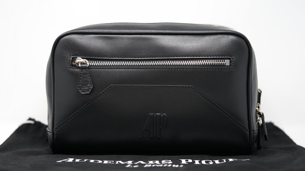 Authentic Audemars Piguet Black Leather Travel Bag
