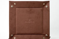 Luxury Italian Leather Catchall Tray by Audemars Piguet Brown Suede Lining