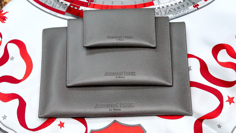Audemars Piguet leather pouches set – three luxury travel cases for jewelry or valuables