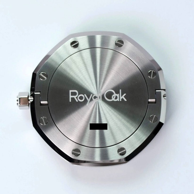 Close-up of Audemars Piguet Royal Oak Desk Clock Stainless Steel