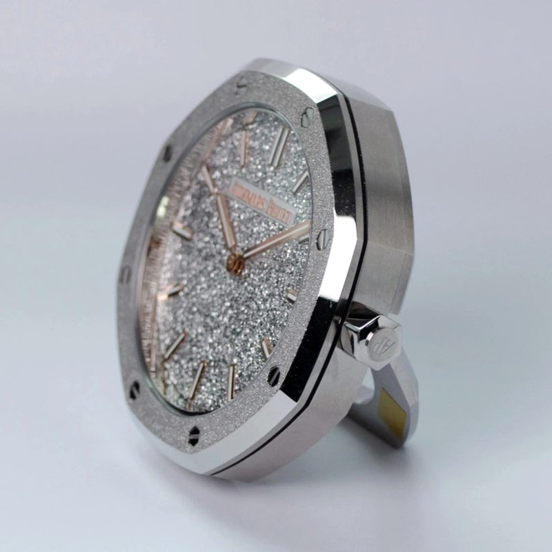 Close-up of Audemars Piguet Royal Oak Frosted Desk Clock