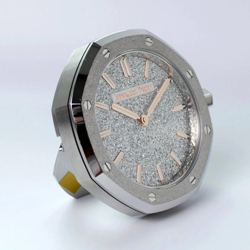 Side view of Audemars Piguet Royal Oak Frosted Desk Clock