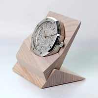 Side profile of Audemars Piguet Royal Oak desk clock showing octagonal bezel