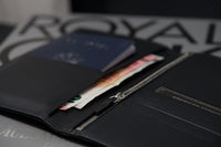 Luxury Black Leather Passport Wallet with Zipper Compartment by Audemars Piguet