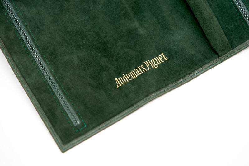 Green Audemars Piguet Leather Watch Protector Roll for Travel