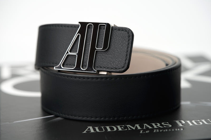 Authentic Audemars Piguet Belt Black Leather For Sale