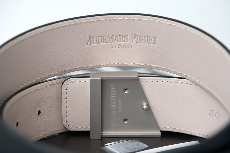 TIME TRADERS  Audemars Piguet Black and Steel Leather Belt – Time Traders  Online
