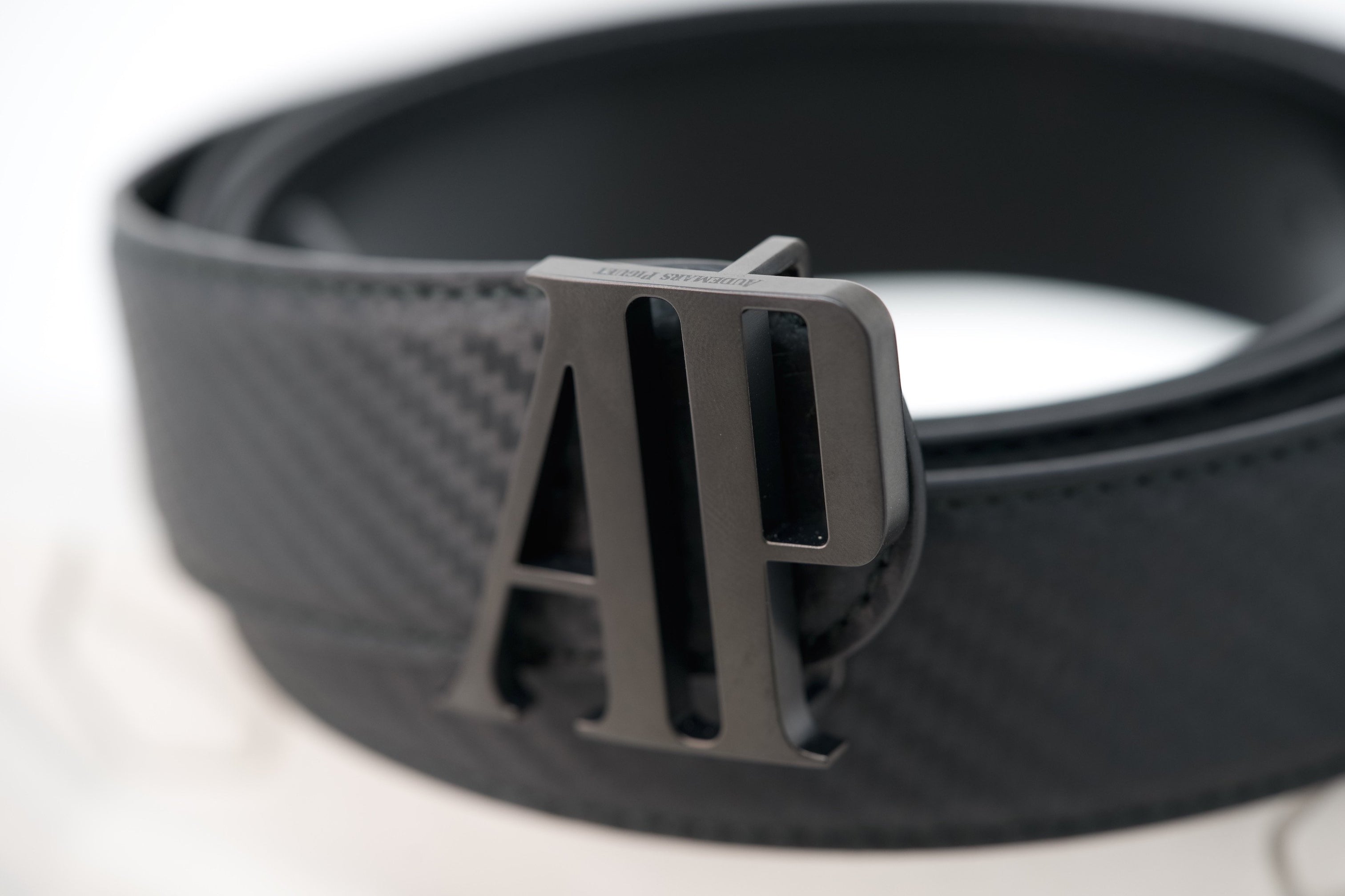 TIME TRADERS | Audemars Piguet Black Leather Belt with TIME TRADERS | Audemars Piguet Black Leather Belt with