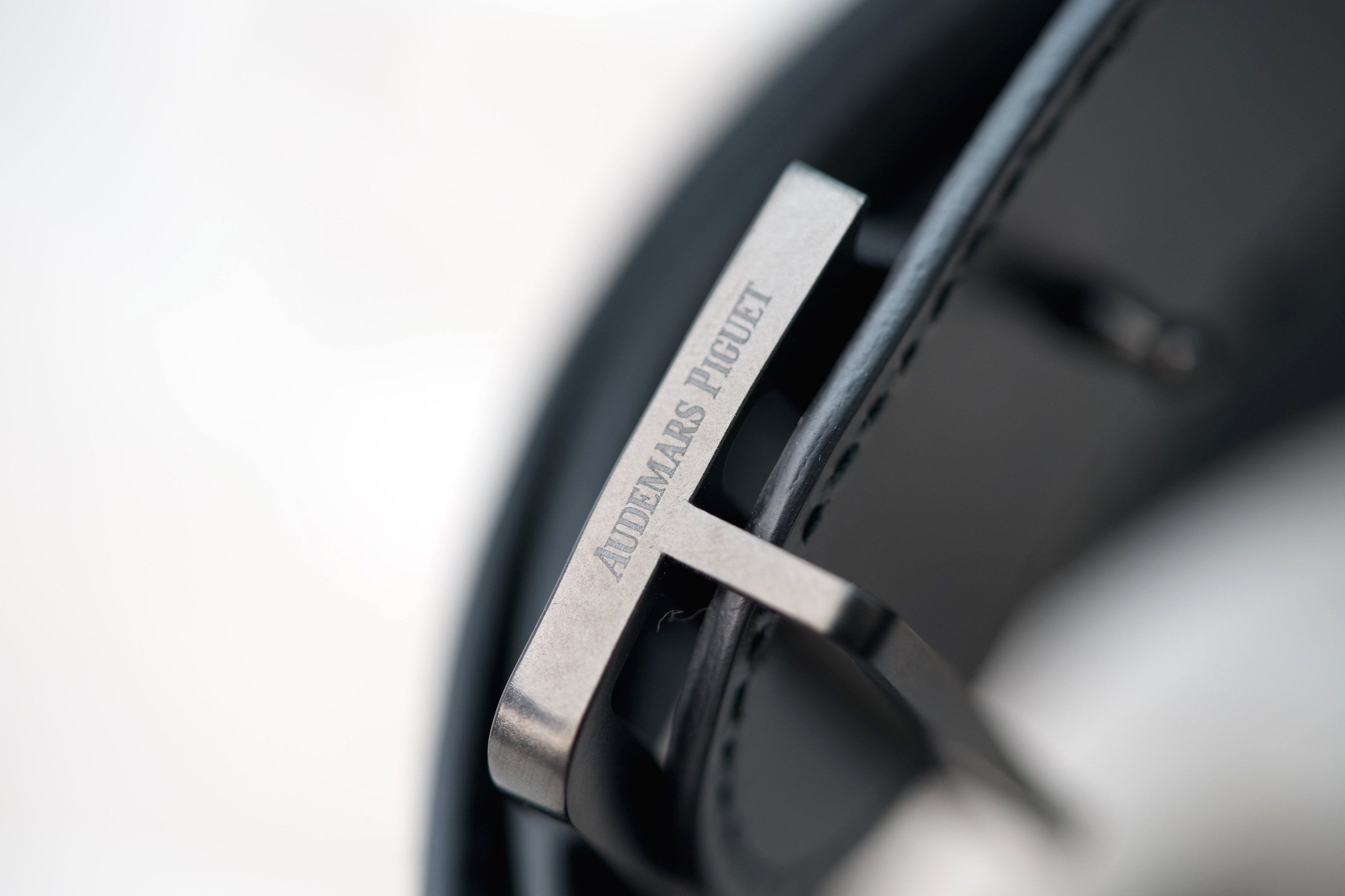 TIME TRADERS | Audemars Piguet Black Leather Belt with TIME TRADERS | Audemars Piguet Black Leather Belt with