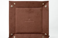 Luxury Italian Leather Catchall Tray by Audemars Piguet Brown Suede Lining