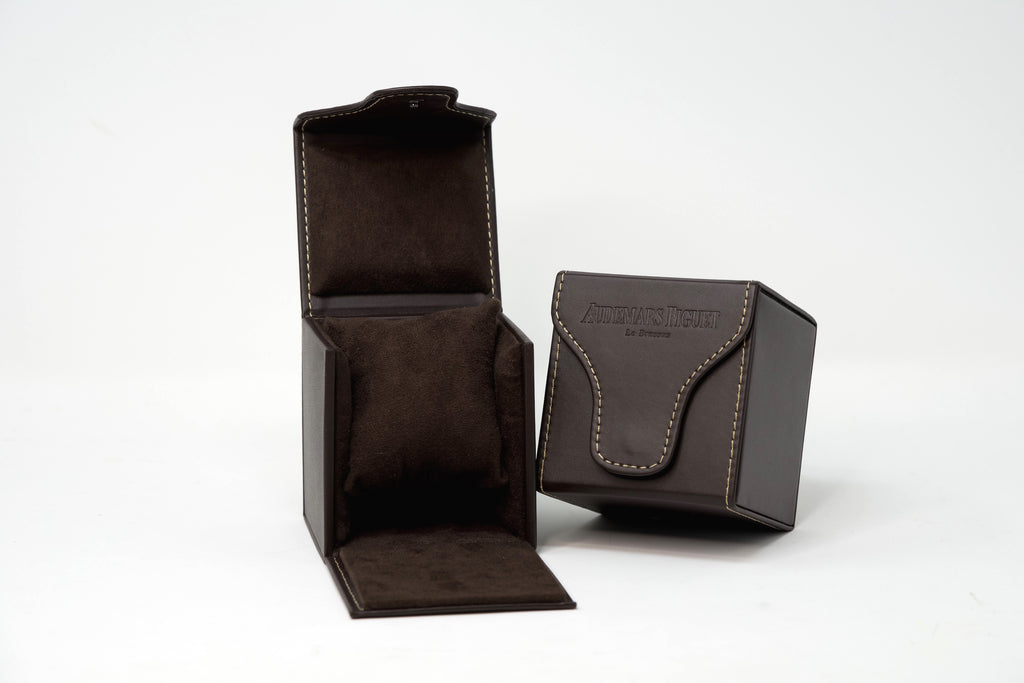 Authentic Audemars Piguet Luxury Travel Case for Royal Oak in Brown Leather For Sale Online at TimeTradersOnline.com 