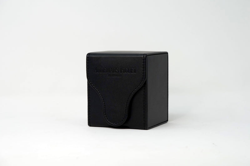 Black Leather Luxury Swiss Watch Travel Case for Audemars Piguet Royal Oak Watches On Sale by TimeTradersOnline.com