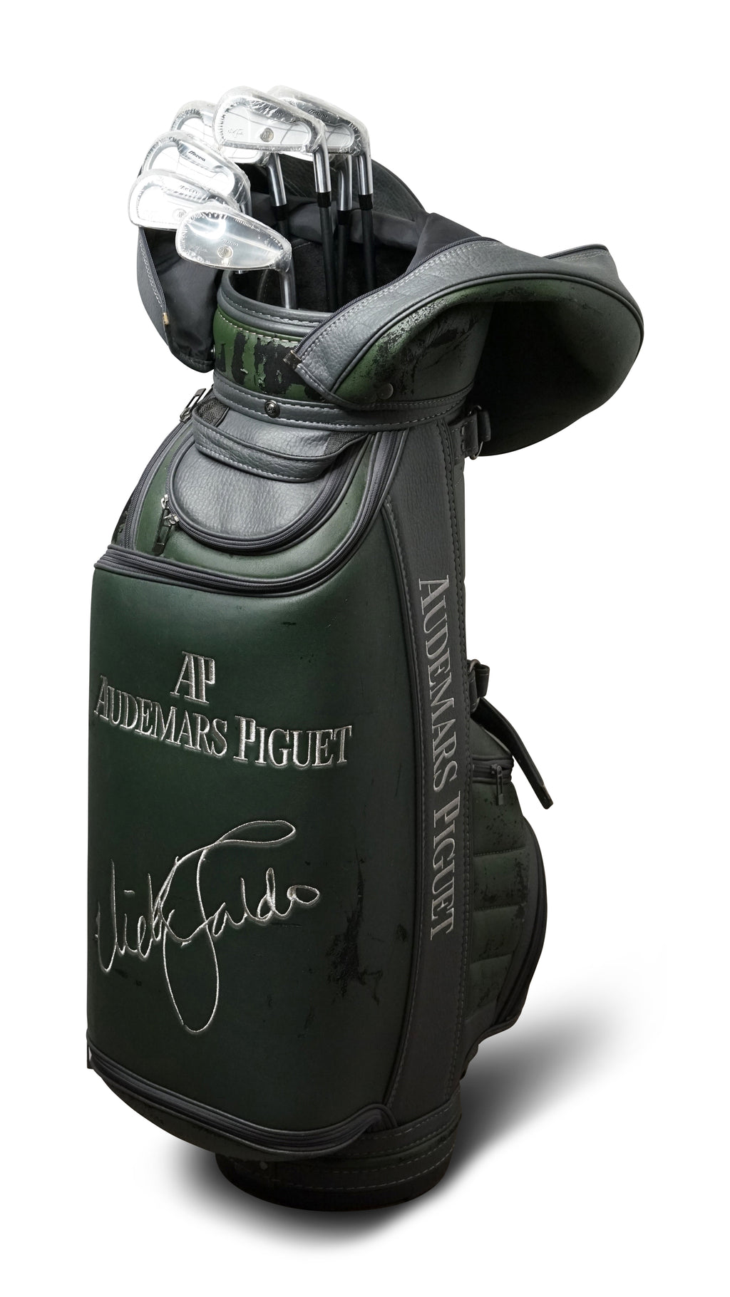 Official Nick Faldo and Audemars Piguet Golf Club Set by Mizuno Signature Series Nick Faldo Autographed Bag PGA Champion