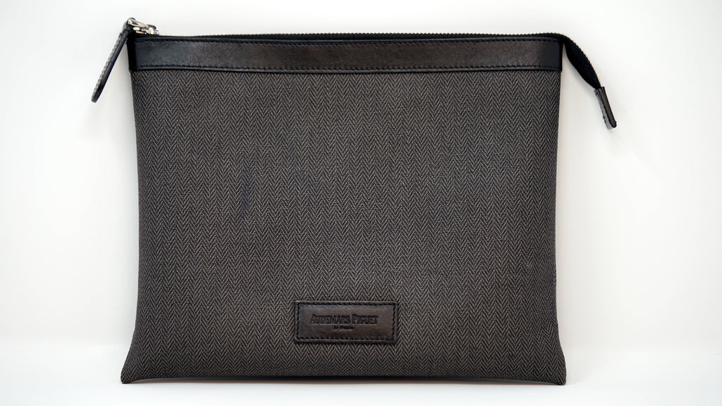 Authentic Audemars Piguet Royal Oak Grey Zipper Bag For Sale