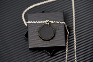 Audemars Piguet black carbon medallion pendant bail opening