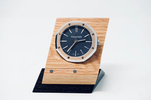 Authentic Audemars Piguet Royal Oak Desk Clock 15400ST Blue Dial Stainless Steel Casing For Sale at TimeTradersOnline.com