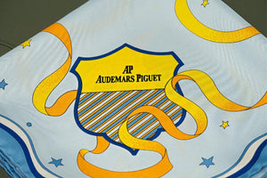 Audemars Piguet 100% Pure Silk Hermes Quality Scarf in Blue Orange and Yellow