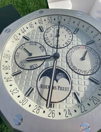 Audemars Piguet White Dial Stainless Steel Perpetual Calendar Wall Clock For Sale by TimeTradersOnline.com